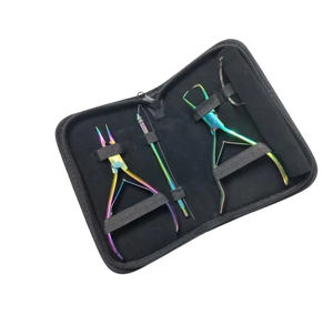 Hot Selling New Arrival Commercial Use Stainless Steel Hair Extension <b>Pliers</b> <b>Sets</b> Kit with Loop Tool Hook Hair Extensions - Product Image 2