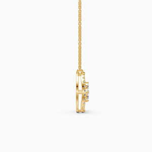 Collar Minimalista de Oro Amarillo con Diamante Corte Brillante Redondo Color G Piedra Natural Unisex para Uso Diario - Product Image 1