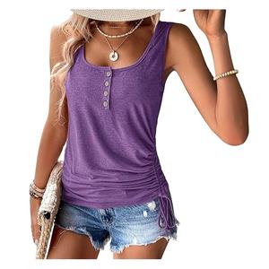 Bangladesh Manufacture Export Eco-Friendly Quick Dry Summer Solid Color Women tank <b>Top</b> Casual 100% Cotton Best Selling - Product Image 1