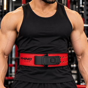 Faja Deportiva Ajustable Rhino Fitness de Neopreno para Levantamiento de Pesas, Soporte Lumbar, Color Negro y Rojo, para Entrenamiento en el Gimnasio - Product Image 2