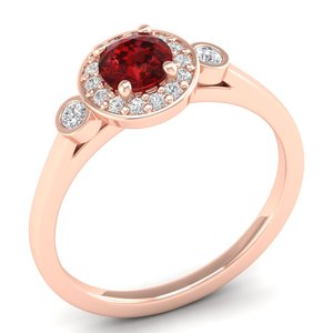 Bague de fiançailles REYES en argent sterling 925 de haute qualité, certifiée GRA, avec moissanite taille ronde 2,3 carats et pierre précieuse grenat, bijoux de luxe - Product Image 2