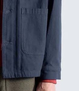 Veste de travail respirante, décontractée, à col rabattu, entièrement zippée, personnalisable, en toile de coton épaisse, pour hommes - Product Image 4