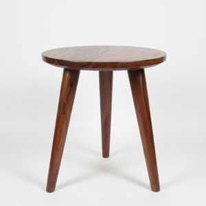 Table d'appoint ronde en bois massif moderne avec pieds amovibles, écologique et durable, pour chambre, appartement, salon, décoration, table d'appoint à 3 pieds - Product Image 1