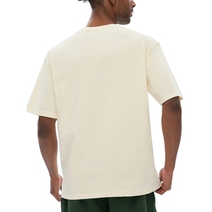 Custom Cream T Shirt Heavyweight Cotton Oversized Drop Shoulder Men Vintage Plain cream <b>White</b> Streetwear <b>Tee</b> - Product Image 3