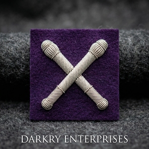 Custom Masonic Regalia Bullion <b>Wire</b> Crossed Batons Badge Hand Embroidered <b>Silver</b> <b>Wire</b> Purple Felt Crest Masonic Lodge Emblems - Product Image 1