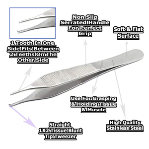 Professional Adson Tissue Forceps Stainless Steel Non Slip Grip <b>Precision</b> <b>Tool</b> For Surgical And Clinical Use - Product Image 5