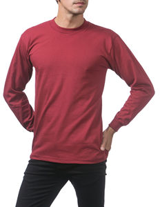 Camiseta de Manga Larga para Hombre, Cuello Redondo, Corte Regular, Color Gris Sólido, Informal, 220 Gramos, Transpirable - Product Image 2