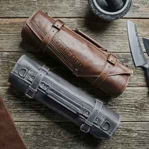 Premium Leather Knife Roll Chef Knife Storage Bag Professional Culinary Gear Organizer <b>Case</b> Kitchen Smell Proof Protection - Product Image 5