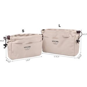 Organizer per Borsa Grande in Tela Beige con 10 Tasche, Inserto Robusto per Borsa con 10 Scomparti, Accessori per Borse - Product Image 3