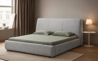 Lit en bois massif pour chambre à coucher, mobilier de luxe avec pied de lit, taille King, fait main, design haut de gamme, qualité supérieure.