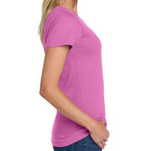 Camiseta de algodón rosa para mujer, cuello redondo, manga corta, logotipo Y2K, informal, de verano, para uso diario - Product Image 2