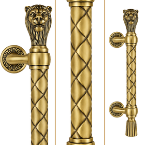 Manijas de Puerta de Vidrio Resistentes con Cabeza de León de Latón de Lujo KRISHU para Uso en Exteriores y Hoteles - Product Image 3