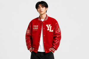 Custom Logo Leather Sleeve Varsity <b>Jacket</b> <b>Men</b> Chenille Embroidery Patch Letterman <b>Jacket</b> Embroidery <b>Baseball</b> <b>Jacket</b> <b>For</b> <b>Men</b> - Product Image 4