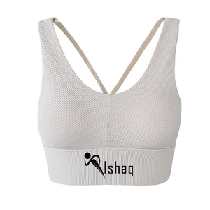 custom high impact fitness crop <b>top</b> sport bras gym black stretchy <b>cross</b> back breathable adjustable yoga sports bra - Product Image 4