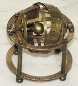Mini Brass Armillary Sphere Antique Style Decorative <b>Globe</b> for Home Office <b>Desk</b> Decor and Collectible Use - Product Image 1