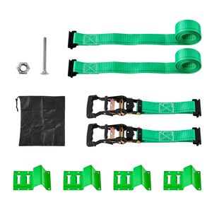Kit di Ancoraggio per Rimorchio con Cinghie da 4380 libbre di Resistenza, Ganci E-Track e Cinghie di Fissaggio Tipo Blocco Ruota, con Fibbia - Product Image 1