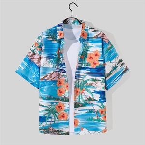 Camisa de Verano de Manga Corta con Estampado Personalizado, Corte Regular, Camisa Hawaiana Informal para Playa, Ligera para Exteriores - Product Image 2