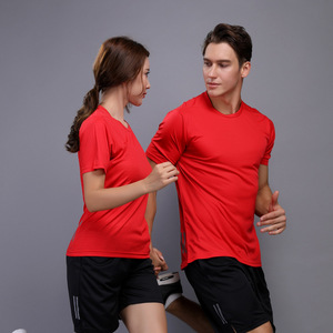 T-shirt unisexe noir à col rond, manches courtes, coupe classique, uni, séchage rapide, tricoté, respirant, 100% coton molletonné, style sportif - Product Image 5