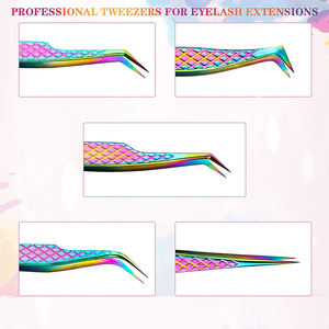 Pince à cils professionnelle en acier inoxydable avec grip diamanté, antistatique, best-seller, pour volume, avec logo personnalisé - Product Image 3