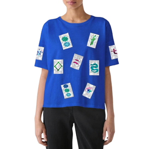 Women's Casual White <b>T</b>-<b>Shirt</b> With Colorful Patchwork Design Short Sleeve Crew Neck Loose Fit 100% Cotton Breathable For Summer - Product Image 2