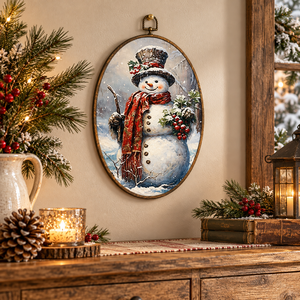 Ornements de Noël en bois vintage, Père Noël, ovales, rétro, pendentifs pour arbre, décoration classique pour la maison - Product Image 4
