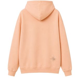 Sudadera con Capucha Extra Grande para Mujer, Diseño de Ondas con Pedrería Rosa Melocotón, Sudadera de Felpa Premium, Ropa Casual de Calle, Personalizable - Product Image 2