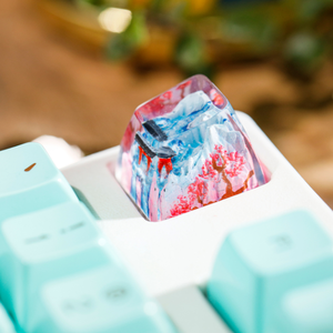 Teclas Místicas de Anime, Teclas Artesanales Personalizadas, Teclas Anime Lindas, Teclas Verdes, Juego de Teclas, Teclas de Resina - Product Image 3