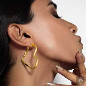 PRAO Boucles d'oreilles fines en forme de cœur anti-ternissement pour femme - Product Image 1