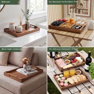 Bandeja de Servir de Madera con Cómodas Asas Laterales y Diseño de Frutas, Apta para Microondas, para Desayunos Familiares, Fiestas y Servicio a la Habitación - Product Image 6