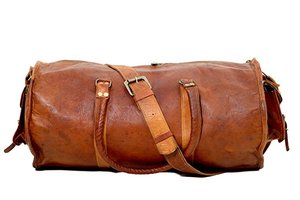 Stylish 24-Inch Genuine <b>Leather</b> Gym <b>Duffle</b> <b>Bag</b> With Front and Side Pockets Best Wholesale Price for Travelers - Product Image 3