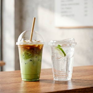 Wholesale Disposable Cold Drink <b>Cup</b> With 95mm Diameter Dome Lid Transparent PP <b>Plastic</b> <b>Cups</b> For Coffee Tea Beverages Take Away - Product Image 1