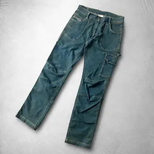 Pantalones de Trabajo de Mezclilla Azul para Hombre, Personalizados al por Mayor, con Refuerzo Doble en las Rodillas, Estilo Carpintero, Sin Logotipo - Product Image 6