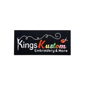 Patch brodé personnalisé Kings Kustom, rectangulaire, thermocollant, en feutre non tissé, pour cadeau, applique décorative - Product Image 1