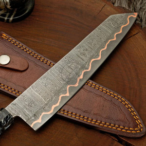 Couteau de Chef Personnalisé en Acier Damas Cuivré Fait Main 2026, Lame Tranchante comme un Rasoir de 8 Pouces, Manche en Résine, Compatible Lave-Vaisselle - Product Image 3