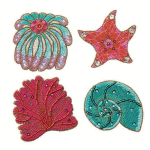 Handmade Strawberry <b>Beaded</b> <b>Coaster</b> Round Modern Durable Embroidered Fruit Design Cute Table Decor KANT K PRIVATE LIMITED - Product Image 6