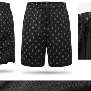 Shorts pour hommes personnalisés avec impression par sublimation motif panier de basket, prix de gros abordable, avec cordon de serrage, longueur au-dessus du genou - Product Image 5