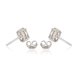 5x7 mm Oval Cut Natural Green Amethyst Gemstone 925 <b>Sterling</b> <b>Silver</b> Minimalist <b>Stud</b> Earrings For Women's - Product Image 6