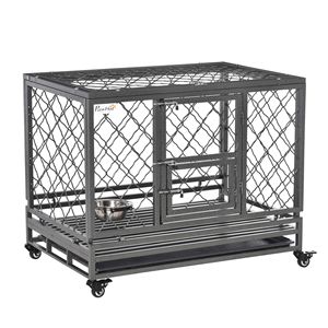 Heavy Duty 365 in metallo canile con ruote vassoio ciotola cibo nero piccolo animale gabbia per cani gatti altri animali domestici - Product Image 1