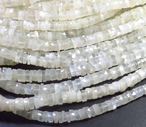 Cuentas de Piedra Lunar Blanca Natural con Orificio Central, Forma Heishi de 6mm, Corte Facetado, Hilo de 16 Pulgadas, Separadores de Neumáticos de Alta Calidad para Joyería - Product Image 2