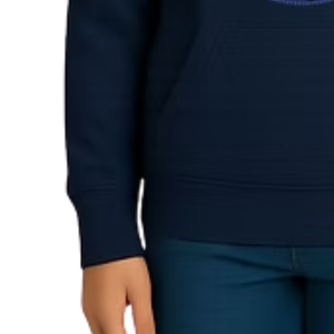 Women's Navy <b>Blue</b> Bling Hoodie Casual Long Sleeve Pullover Everyday Streetwear Comfortable Lifestyle Fashion Clothing <b>Top</b> - Product Image 2