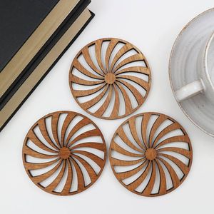 Luxury Wooden Coaster Set Featuring Natural Grain Patterns For Modern And Traditional Decor - Product Image 1