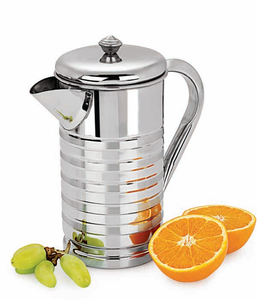เหยือกน้ำสแตนเลสมีฝาปิด ดีไซน์ทันสมัย เหยือกโลหะมีหูจับ รุ่น DECENT SILVER LINE JUG - Product Image 3