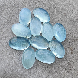 Gema suelta calibrada ovalada grande de cabujón natural Aqua Milky, parte trasera plana para la fabricación de joyas, disponible en todos los tamaños - Product Image 5