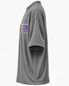 เสื้อยืดคอกลมแขนสั้นสีเทาสำหรับผู้ชาย พิมพ์ลายตัวอักษร ดีไซน์ลำลองทรงโอเวอร์ไซส์ ผ้าโพลีเอสเตอร์ 100% รับสกรีนโลโก้ตามแบบ - Product Image 4