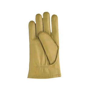 Guantes de Cuero Genuino Amarillo Bronceado de Primera Calidad – Guantes de Vestir de Piel de Oveja Suave de Lujo para Hombre – Elegantes con Costuras de Tres Puntos y Elásticos - Product Image 3