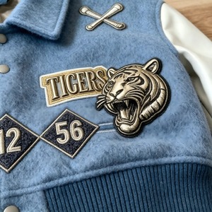 Veste universitaire de haute qualité, streetwear hip-hop, veste bomber en laine personnalisée pour homme, veste bomber coupe-vent avec manches en cuir - Product Image 5