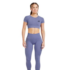 Haut court de sport sans coutures pour femme, doux, confortable, extensible, respirant, pour fitness et activités sportives, fournisseur OEM ODM - Product Image 1