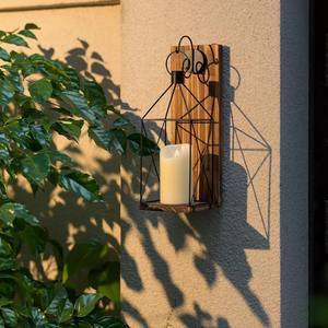 Ensemble de appliques murales lanterne en bois et métal style ferme, cadre géométrique, style rustique, construction robuste, décoration intérieure chaleureuse et confortable - Product Image 2