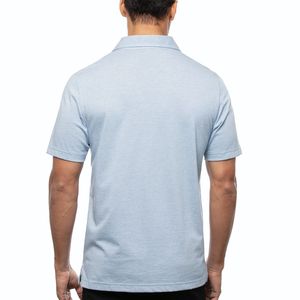 Chemise à manches courtes bleu clair pour homme GRACE COLLECTION, couleur personnalisée, coton piqué tricoté, vêtements décontractés, logo personnalisé - Product Image 2