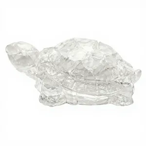 ขายส่ง ALIZA AGATE EXPORTS เต่าคริสตัลออร์โกไนต์ทำมือจากควอตซ์ใส ขนาด 2.7 นิ้ว ตกแต่งด้วยชิปเรซิ่นอัญมณี รูปเต่า - Product Image 1